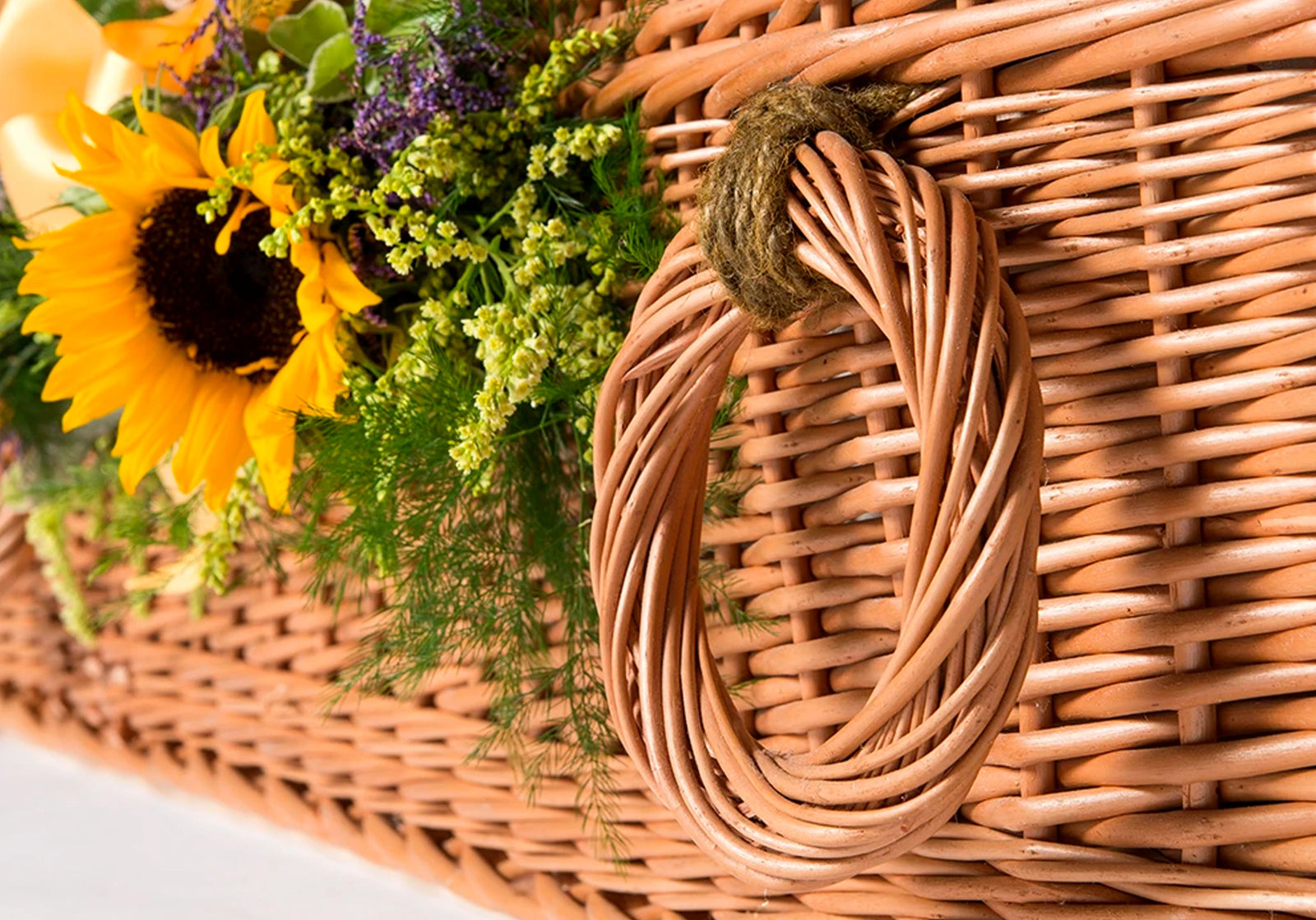 Close up of a Willow Cromer coffin handle