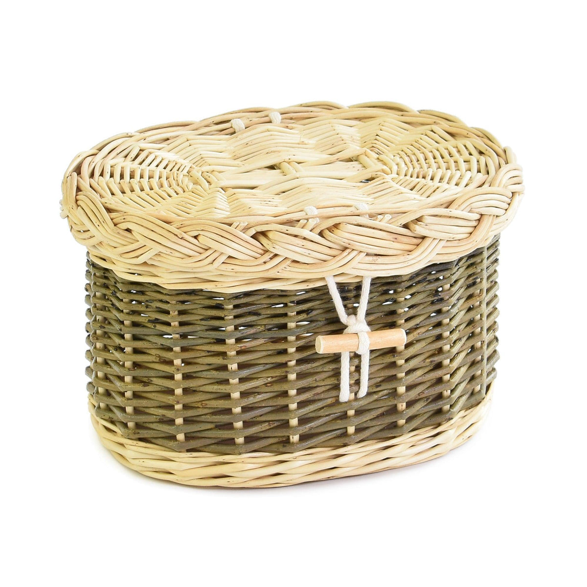 English Willow Ashes Casket (Brown/Green/Light) - Ecoffins