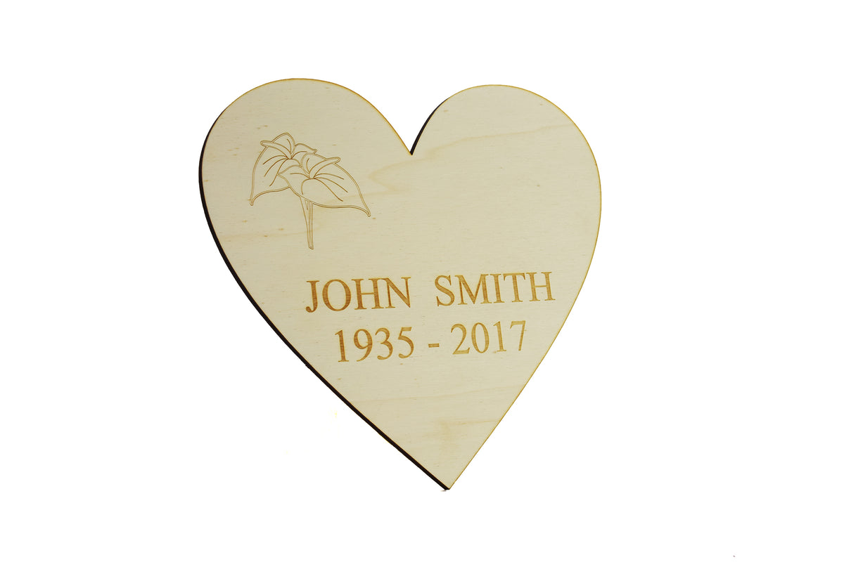 Heart Shaped Nameplate - Ecoffins